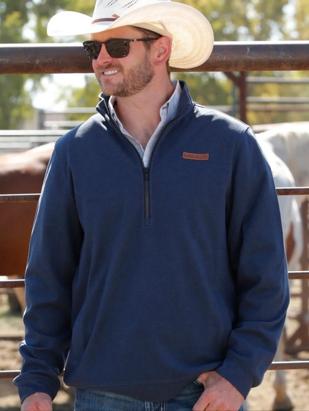 Cinch Men's Navy Half-Zip Pullover Jacket